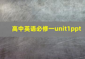 高中英语必修一unit1ppt