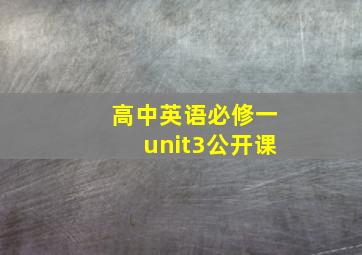 高中英语必修一unit3公开课