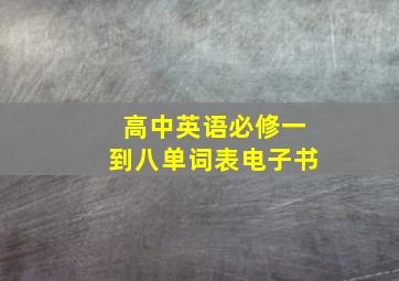 高中英语必修一到八单词表电子书