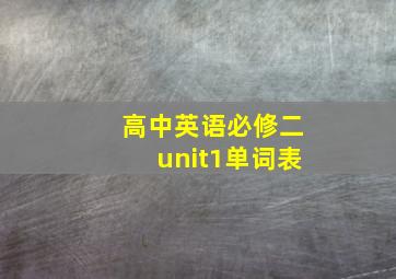 高中英语必修二unit1单词表