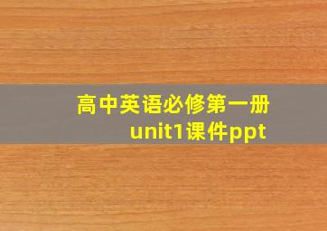 高中英语必修第一册unit1课件ppt