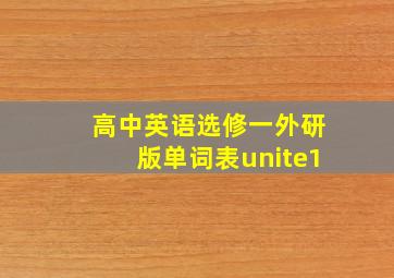 高中英语选修一外研版单词表unite1