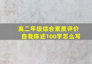 高二年级综合素质评价自我陈述100字怎么写