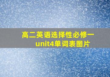 高二英语选择性必修一unit4单词表图片