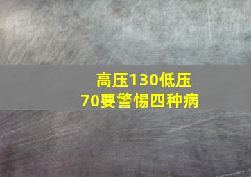 高压130低压70要警惕四种病