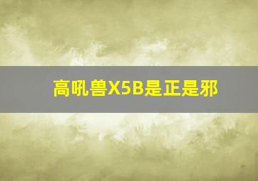 高吼兽X5B是正是邪