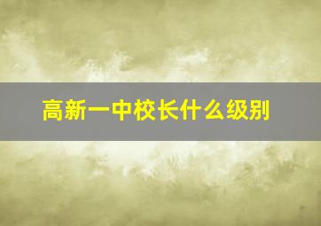 高新一中校长什么级别