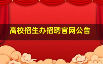 高校招生办招聘官网公告