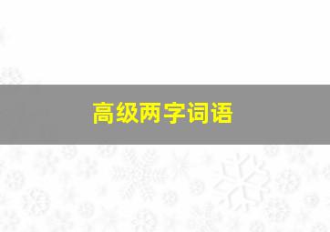 高级两字词语