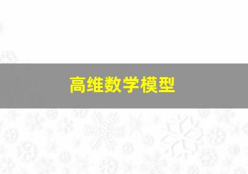 高维数学模型