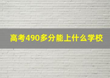 高考490多分能上什么学校