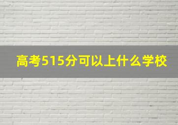 高考515分可以上什么学校