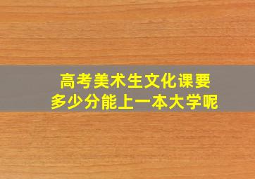 高考美术生文化课要多少分能上一本大学呢