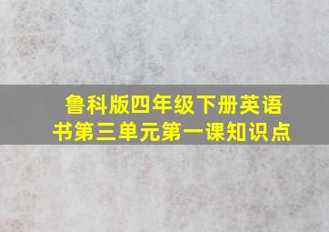 鲁科版四年级下册英语书第三单元第一课知识点