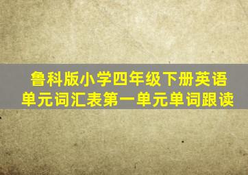 鲁科版小学四年级下册英语单元词汇表第一单元单词跟读