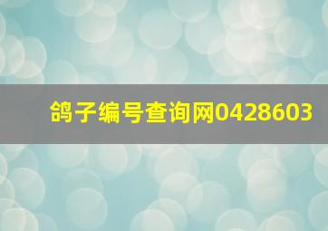 鸽子编号查询网0428603