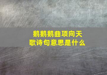 鹅鹅鹅曲项向天歌诗句意思是什么