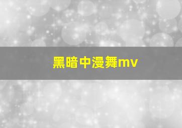 黑暗中漫舞mv