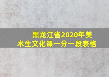 黑龙江省2020年美术生文化课一分一段表格