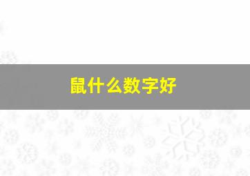 鼠什么数字好