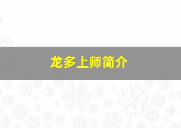 龙多上师简介