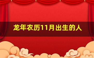 龙年农历11月出生的人