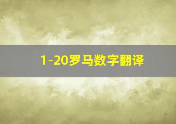 1-20罗马数字翻译