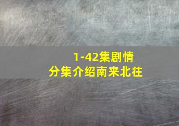 1-42集剧情分集介绍南来北往