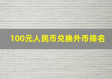 100元人民币兑换外币排名