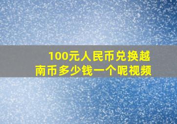 100元人民币兑换越南币多少钱一个呢视频