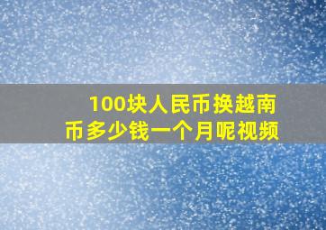 100块人民币换越南币多少钱一个月呢视频