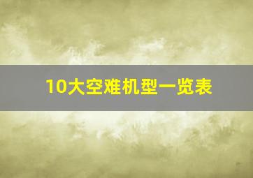 10大空难机型一览表