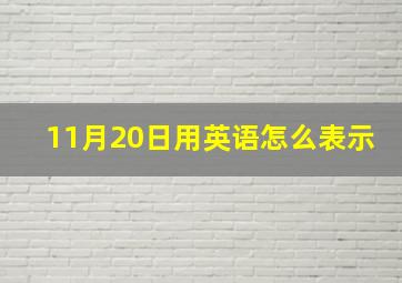 11月20日用英语怎么表示