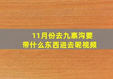 11月份去九寨沟要带什么东西进去呢视频