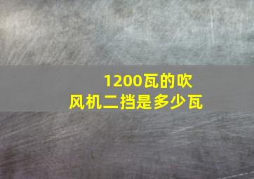 1200瓦的吹风机二挡是多少瓦