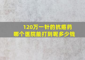 120万一针的抗癌药哪个医院能打到呢多少钱