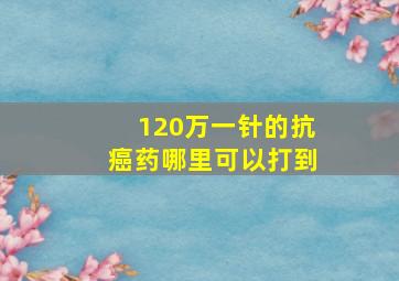 120万一针的抗癌药哪里可以打到