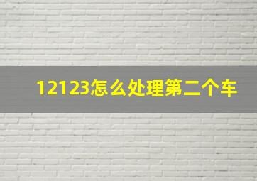 12123怎么处理第二个车