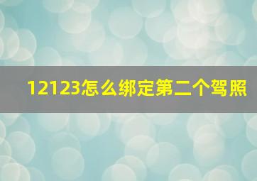 12123怎么绑定第二个驾照