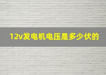 12v发电机电压是多少伏的