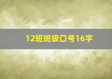 12班班级口号16字