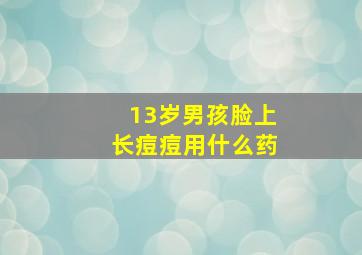 13岁男孩脸上长痘痘用什么药