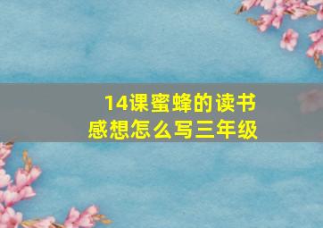 14课蜜蜂的读书感想怎么写三年级