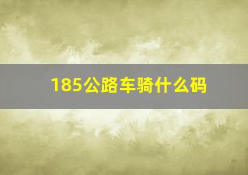 185公路车骑什么码