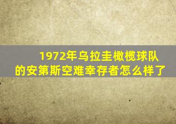 1972年乌拉圭橄榄球队的安第斯空难幸存者怎么样了