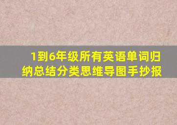 1到6年级所有英语单词归纳总结分类思维导图手抄报