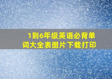 1到6年级英语必背单词大全表图片下载打印