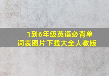 1到6年级英语必背单词表图片下载大全人教版