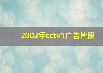 2002年cctv1广告片段