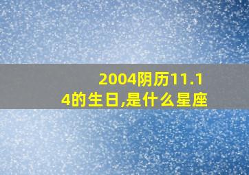 2004阴历11.14的生日,是什么星座